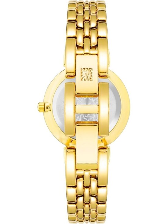 Anne Klein Women\'s Gold Grey Analog Japanese Quartz Roman Numeral Bracelet Watch